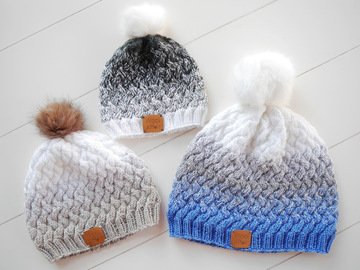 Knitting Pattern - Braided Pattern Hat - Unisex - All Sizes - no.153E/E