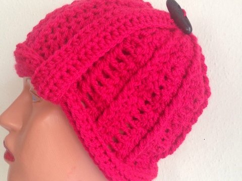 Beginner's Crochet Cloche hat, turban style beanie, sizes Toddler to Adult
