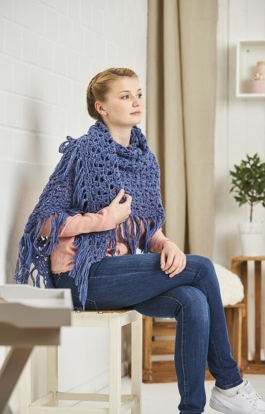 Tuch "Regentropfen" Häkeln aus Woolly Hugs Sheep - Bild 2
