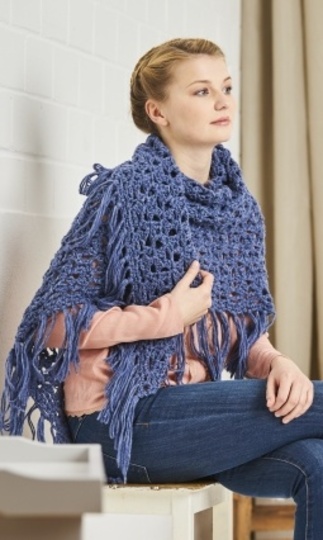 Tuch "Regentropfen" Häkeln aus Woolly Hugs Sheep