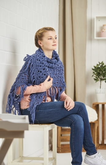 Tuch "Regentropfen" Häkeln aus Woolly Hugs Sheep