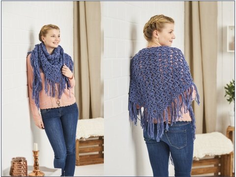 Tuch "Regentropfen" Häkeln aus Woolly Hugs Sheep