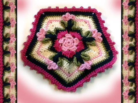 Fünfeckiges Blütengranny " Frühlingsgruß"