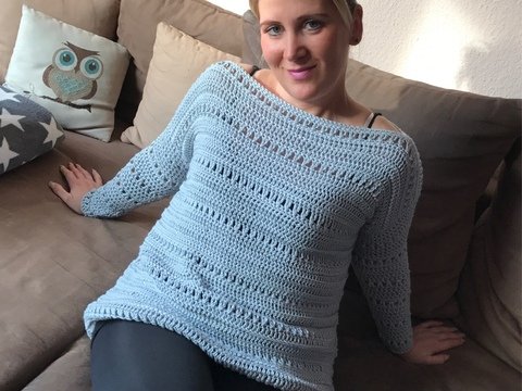 Häkelanleitung Pulli "Grey" - schnell und einfach 