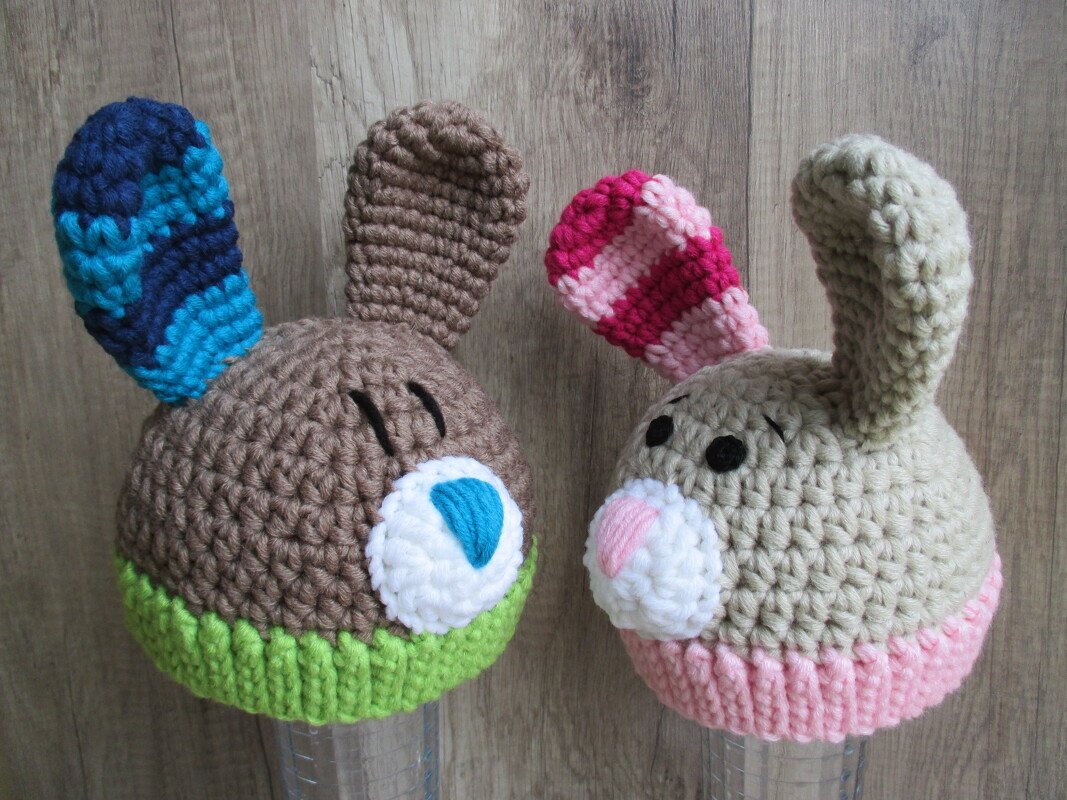 Baby- und Kindermütze Hase Häkelanleitung