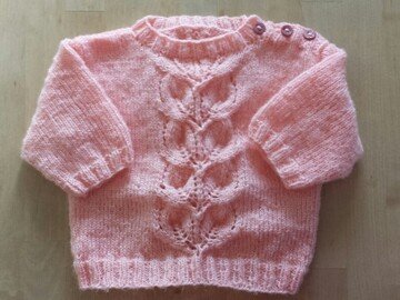 Anleitung Baby-Pullover rosa Gr. 68/74