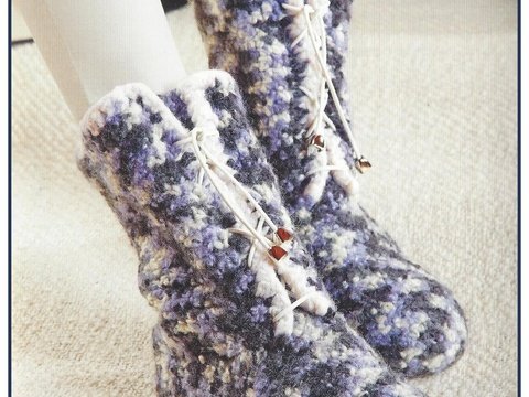 Boots "Moon-Boots" Häkeln & Filzen