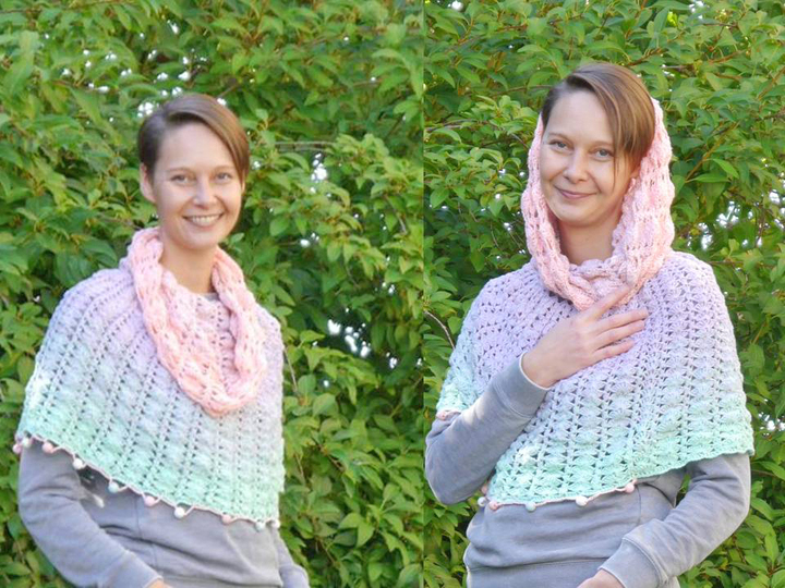 Poncho zarte Bobbel zum Häkeln