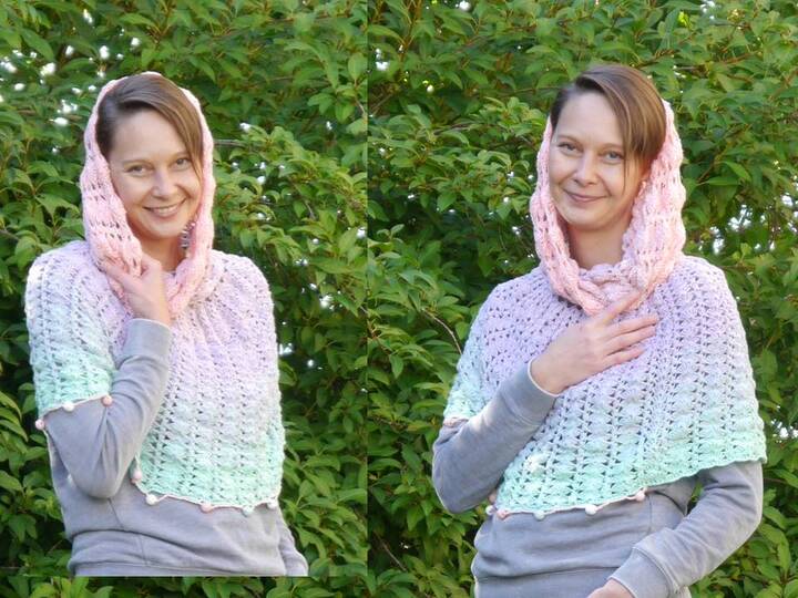 Poncho zarte Bobbel zum Häkeln