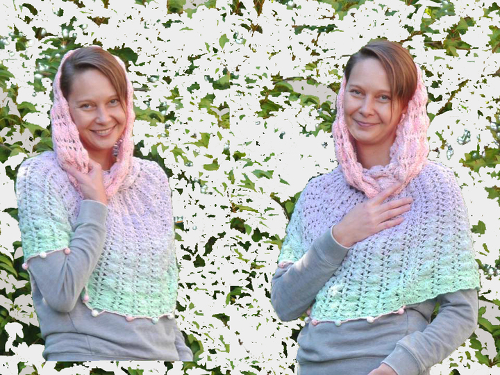 Poncho zarte Bobbel zum Häkeln
