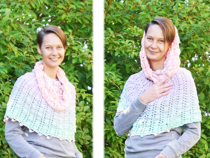 Poncho zarte Bobbel zum Häkeln