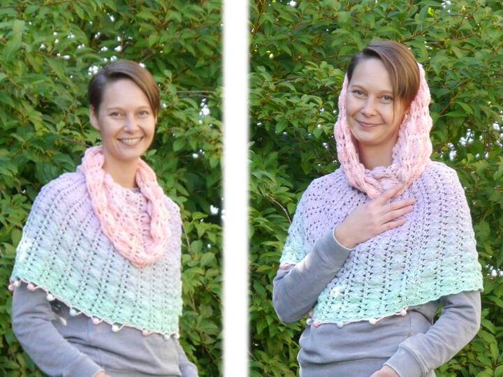 Poncho zarte Bobbel zum Häkeln