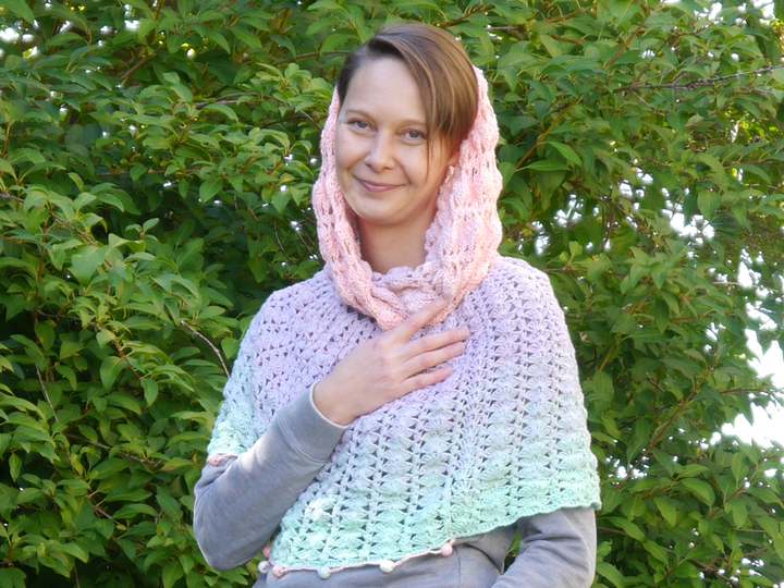 Poncho zarte Bobbel zum Häkeln