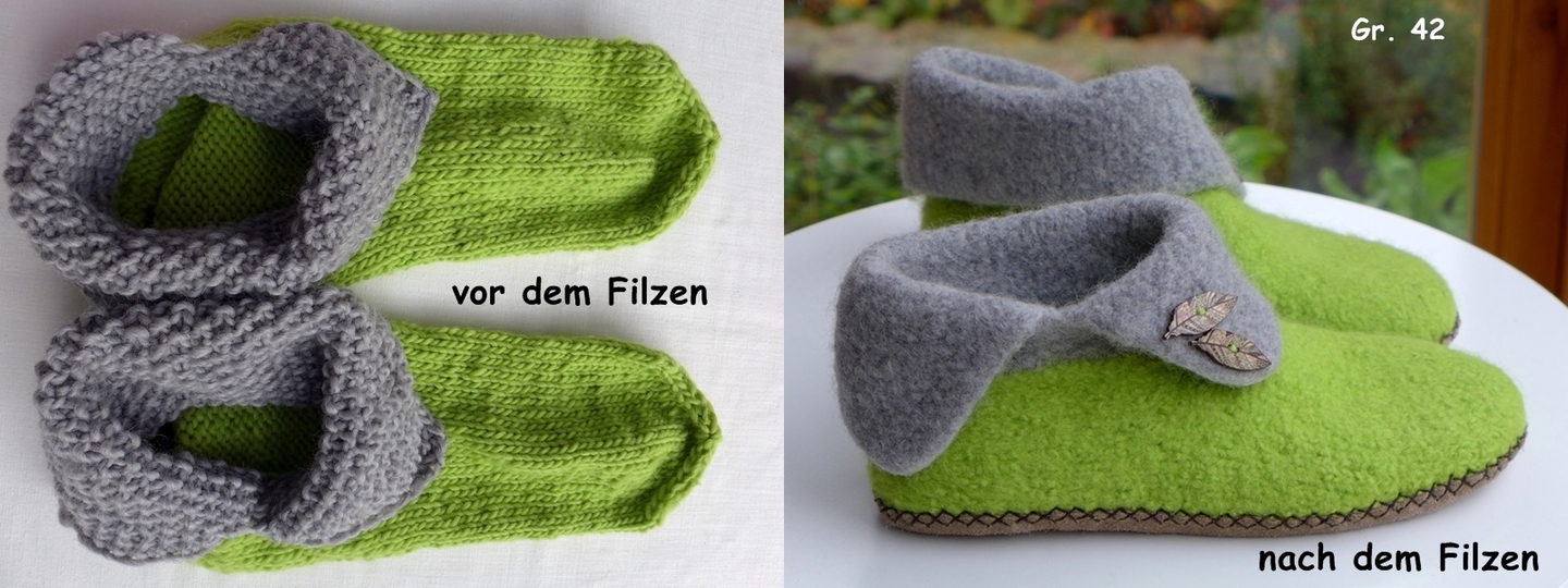 Strick- und Filzanleitung: One-Step-Filzbooties Gr. 20 - 45