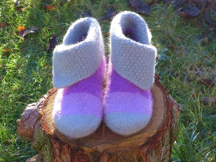 Strick- und Filzanleitung: One-Step-Filzbooties Gr. 20 - 45