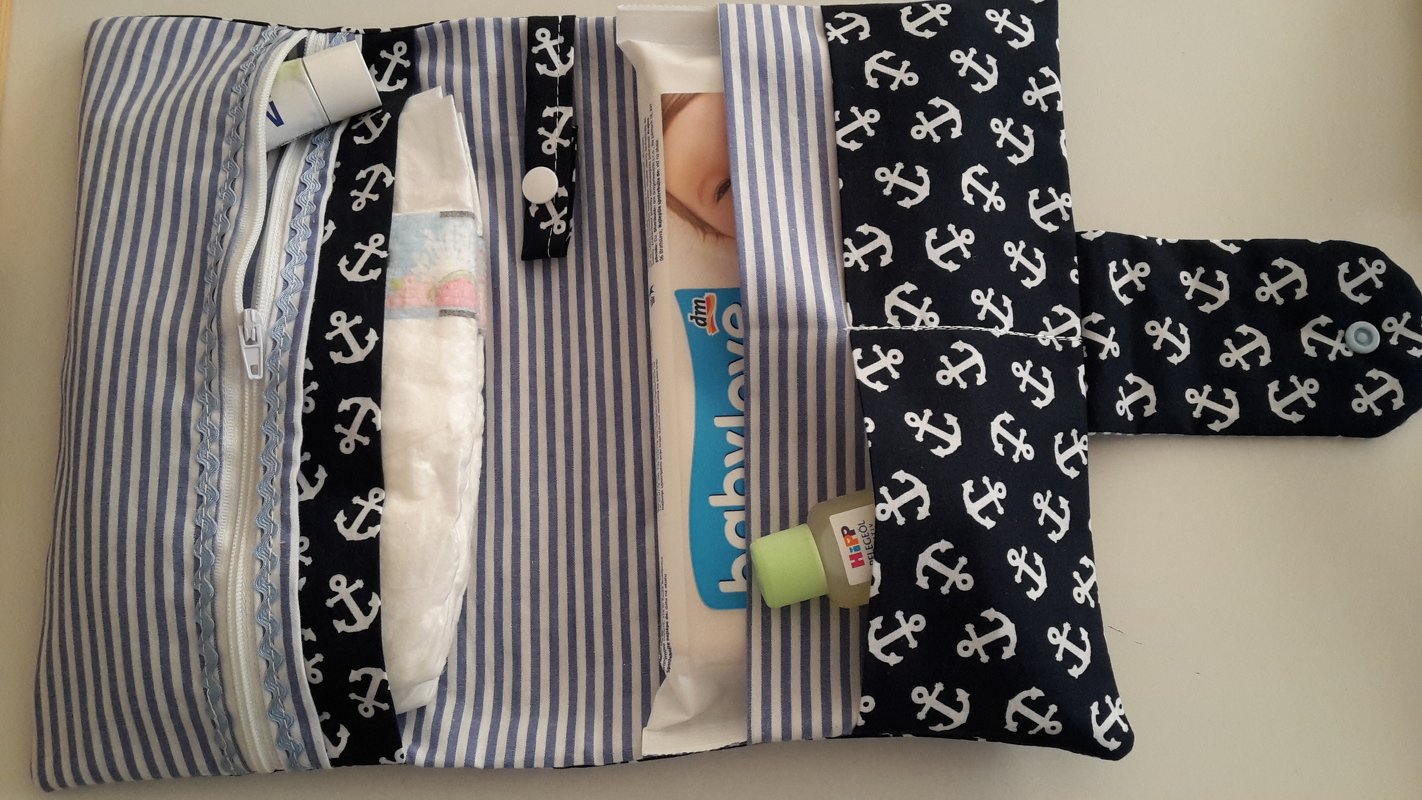 DIY Nähanleitung Windeltasche m. Reißverschluss inkl. Schnittmuster