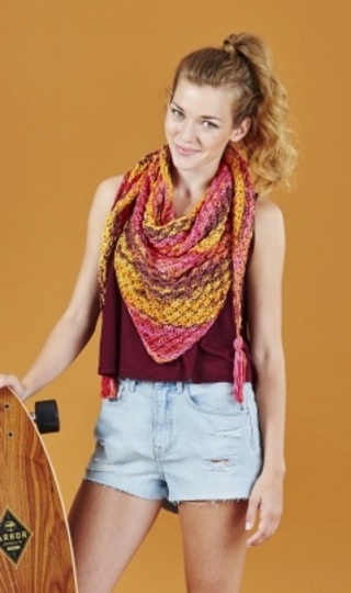 Stricktuch "Hawaii" aus Woolly Hugs Bandy Color