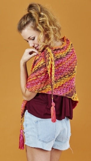 Stricktuch "Hawaii" aus Woolly Hugs Bandy Color