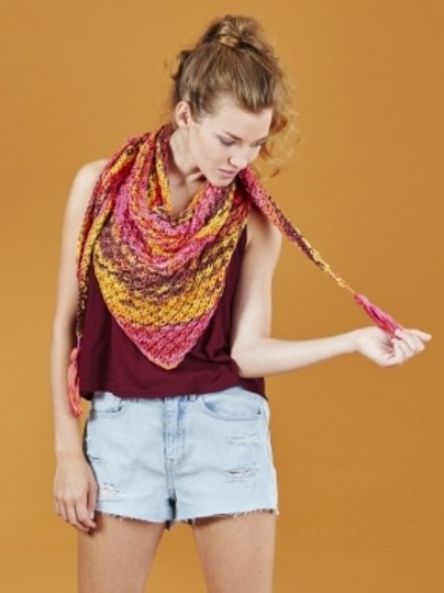 Stricktuch "Hawaii" aus Woolly Hugs Bandy Color