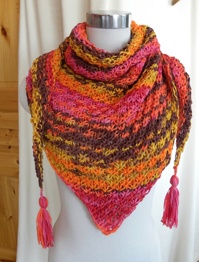 Stricktuch "Hawaii" aus Woolly Hugs Bandy Color