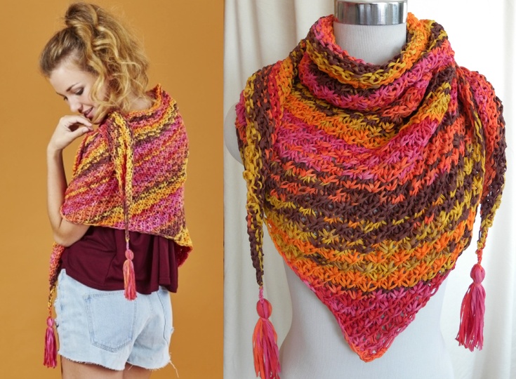 Stricktuch "Hawaii" aus Woolly Hugs Bandy Color