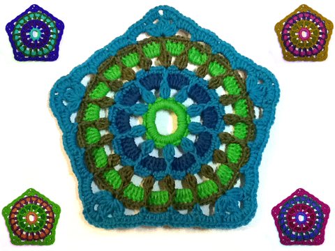 Fünfeckiges Granny  „Sonnenrad“