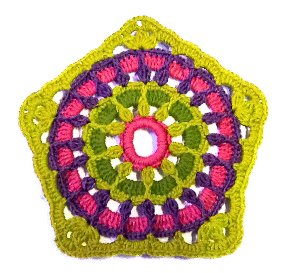 Fünfeckiges Granny  „Sonnenrad“