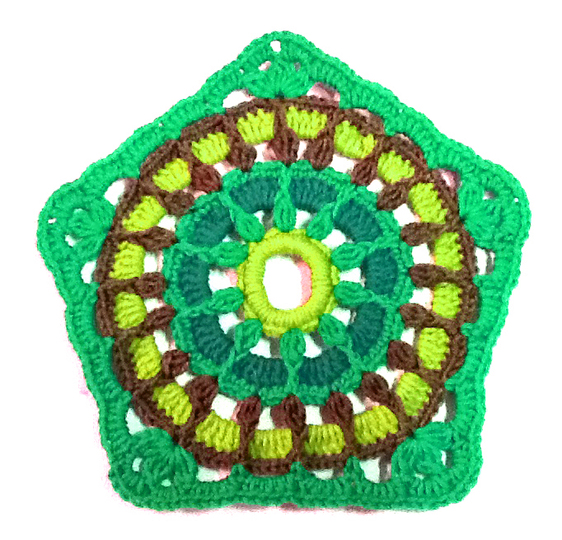 Fünfeckiges Granny  „Sonnenrad“