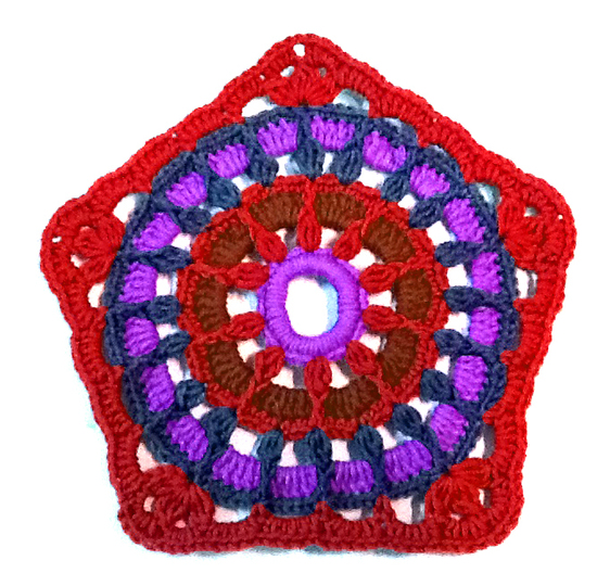 Fünfeckiges Granny  „Sonnenrad“