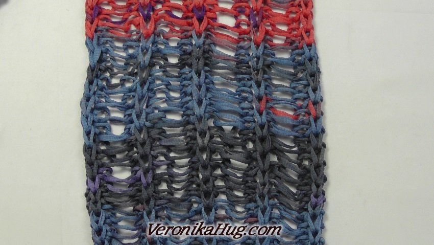 Schal "Neapel" mit Fallmaschen ( mit der Knooking-Nadel geknookt 