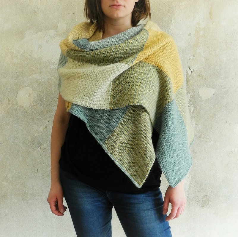 Tunesisch gehäkelter Plaid-Schal Anleitung - Bild 2