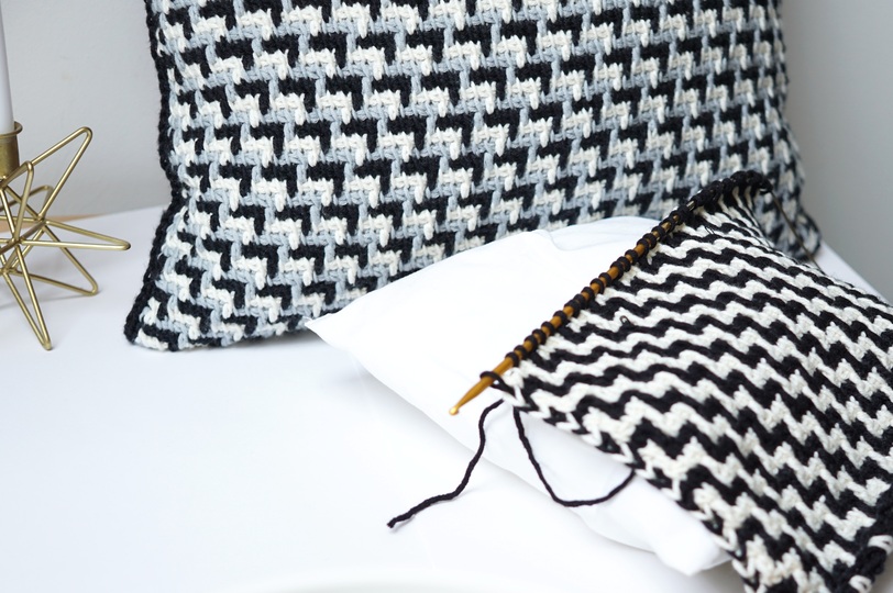 Tunisian Crochet Cushion Cover Pattern