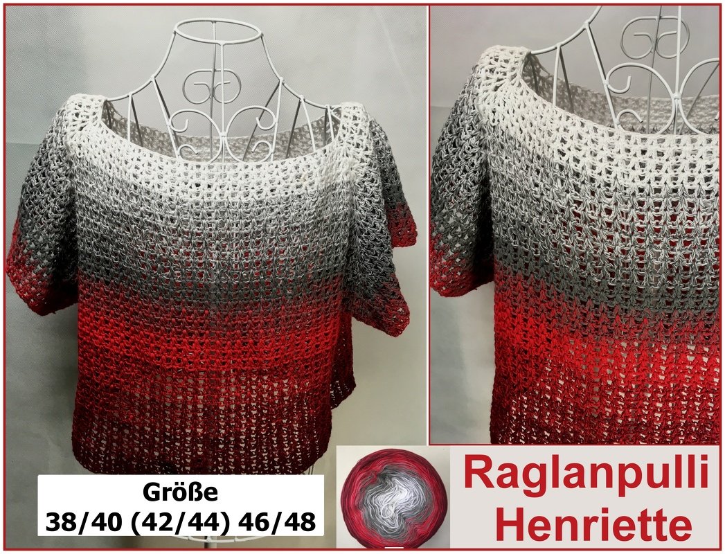 Raglanpulli Henriette mit 1 Bobbel häkeln