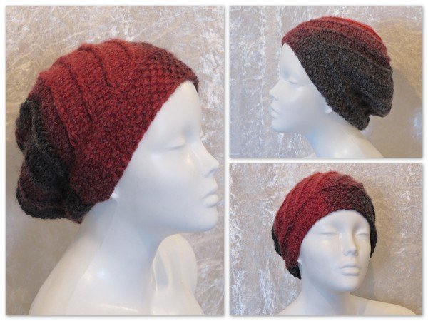 Knitting pattern hat, beanie, toque, slouch Beria