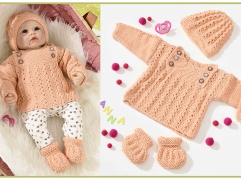 Baby-Set Mädchen stricken
