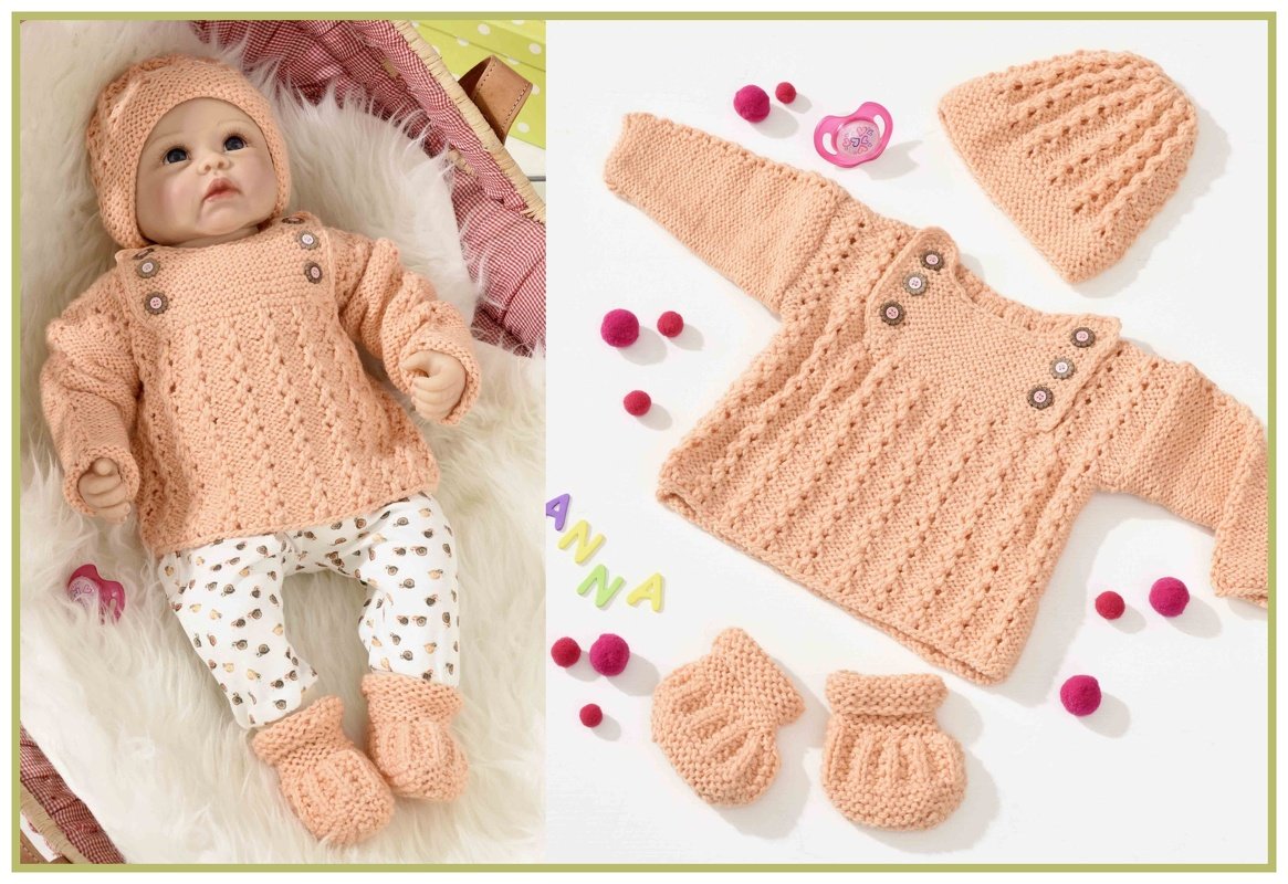 Baby-Set Mädchen stricken