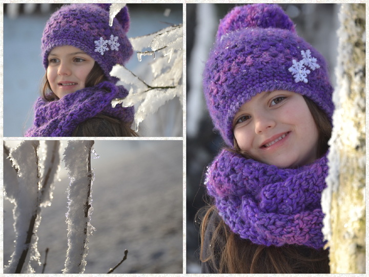 - JOYCE - Bommelmütze und Loop Set, alle Größen, Wintermütze und Wickelschal mit Knöpfen