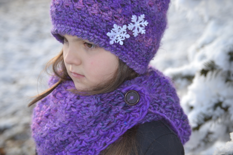 - JOYCE - Bommelmütze und Loop Set, alle Größen, Wintermütze und Wickelschal mit Knöpfen