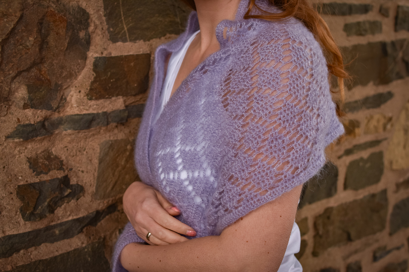 crochet pattern stole "diamond night", light shawl