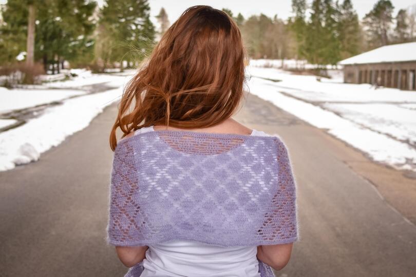 crochet pattern stole "diamond night", light shawl