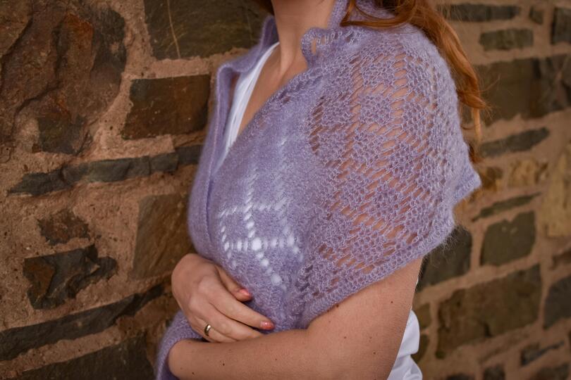 crochet pattern stole "diamond night", light shawl