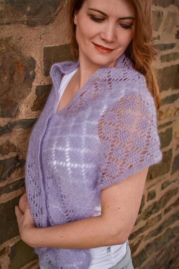 crochet pattern stole "diamond night", light shawl