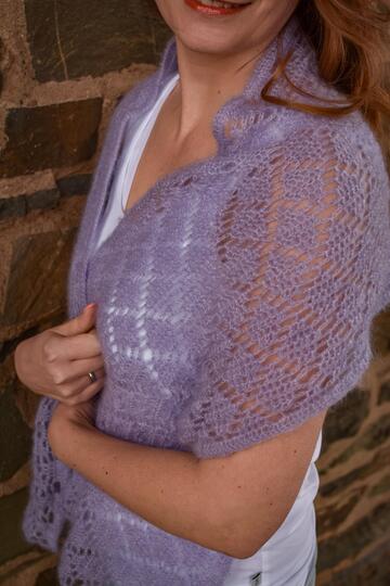 crochet pattern stole "diamond night", light shawl