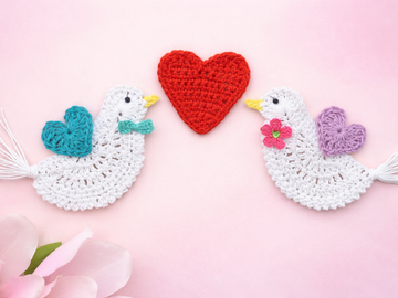 Häkelanleitung Tauben zur Hochzeit, romantische DIY Geschenkidee