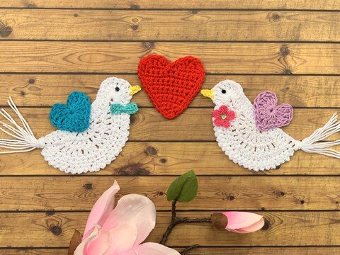 Häkelanleitung Tauben zur Hochzeit, Taufe oder Kommunion