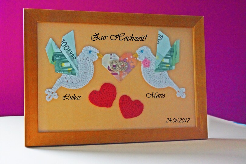 Häkelanleitung Tauben zur Hochzeit, romantische DIY Geschenkidee