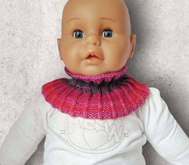Strickanleitung Kragenschal, Schalkragen, 2 Größen, 6 - 36 Monate  #126