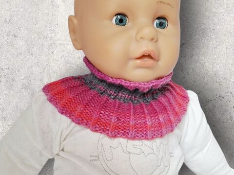 Strickanleitung Kragenschal, Schalkragen, 2 Größen, 6 - 36 Monate  #126