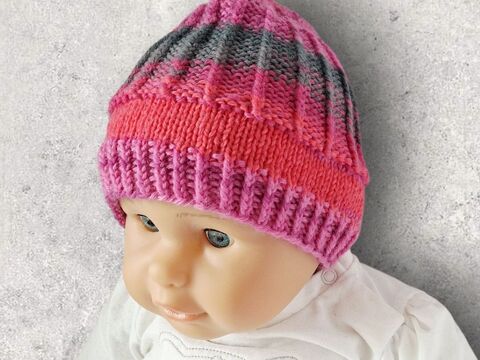 Strickanleitung Mütze für Kleinkinder, 2 Größen, 6 - 36 Monate   #127