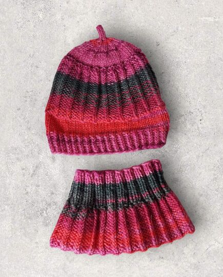 Strickanleitung Schalkragen + Mütze, 2 Größen, 6 - 36 Monate   #128